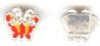 1 10x11mm Silver with Yellow/Red Epoxy Butterfly Slider